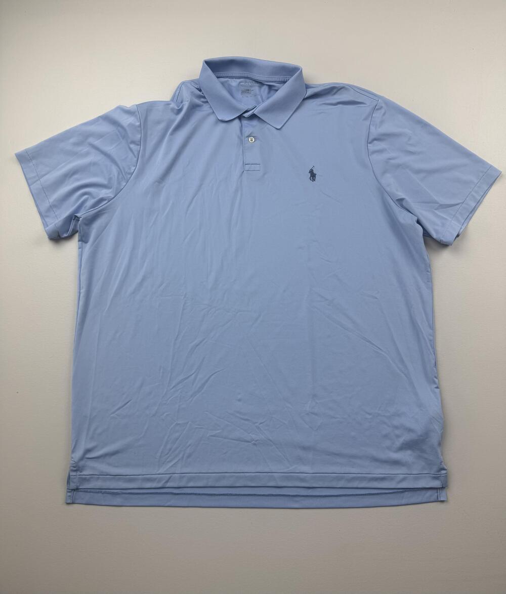 Polo Ralph Lauren Polo Shirt Mens XL Blue Solid Golf Performance Knit